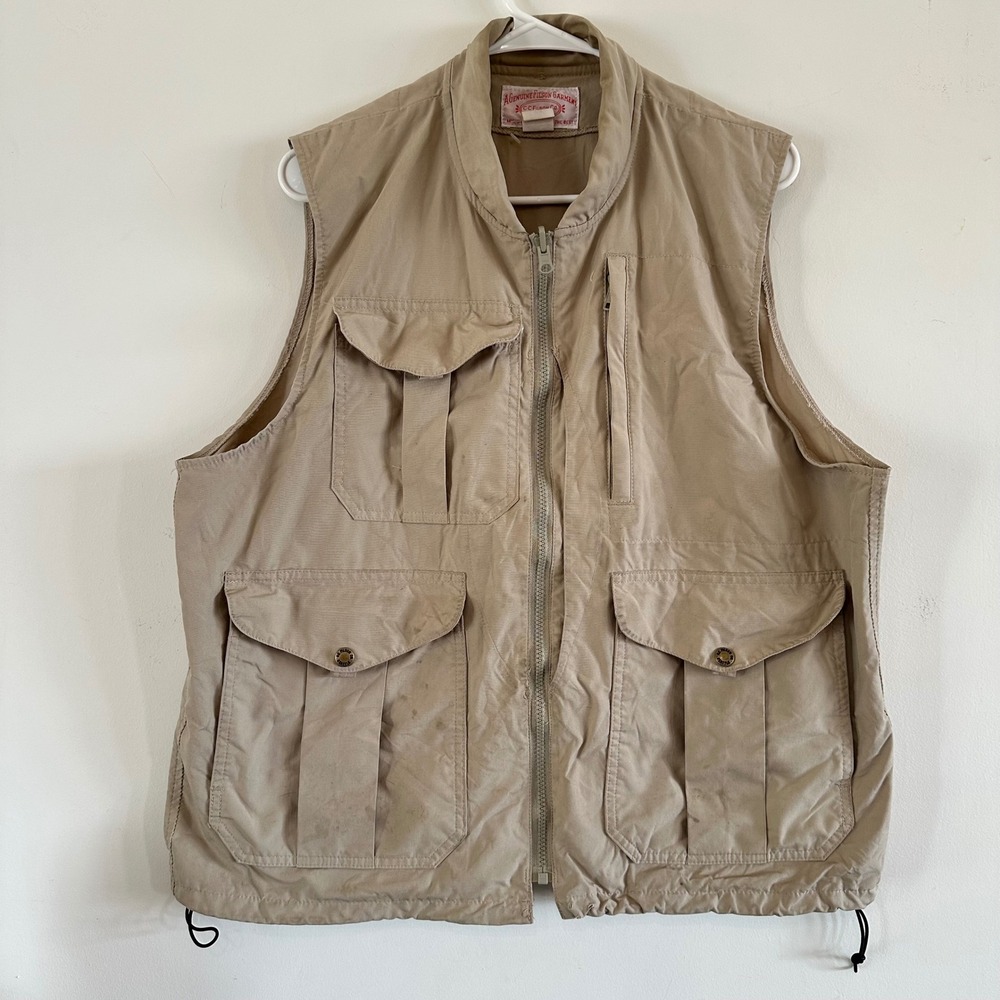 Filson Style 556 Fly Fishing Vest Tan Khaki Utility Multi-Pocket Mens XL USA